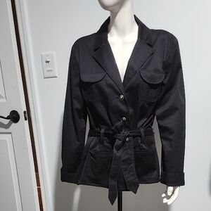 TOMMY BAHAMA TRENCH SHORT Black Belted Jacket 24PTP
